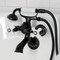 Kingston Brass Tub Wall Mount Clawfoot Tub Faucet with Hand Shower, Matte Black KS265PXMB - alternate 2